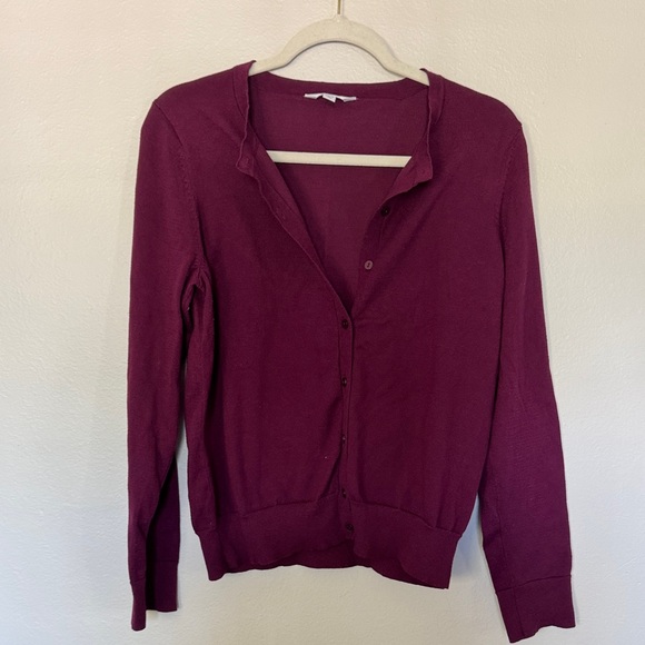 Time and Tru Deep Purple Cardigan - Picture 1 of 4